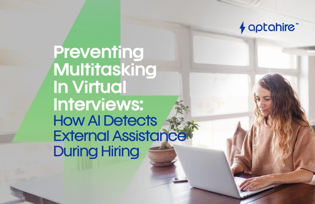 A recruiter using AI software to monitor a candidate during a virtual interview session