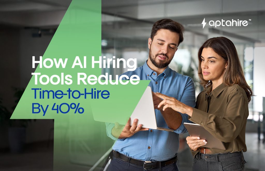 Illustration of AI tools streamlining the hiring process with fast resume screening and interview automation