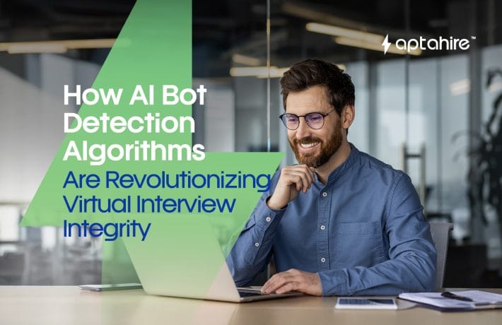 AI analyzing candidate during a virtual interview to detect bot behavior and ensure authenticity