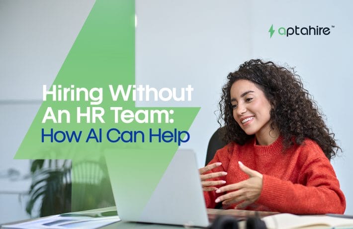 Startup founder using AI hiring platform on laptop without an HR team