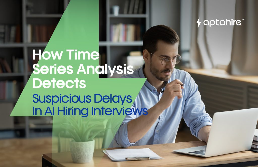 AI monitoring virtual interview with timer and data analytics on screen