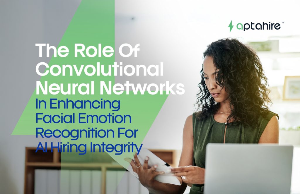 AI analyzing a candidate’s facial expression during a virtual interview using emotion recognition software