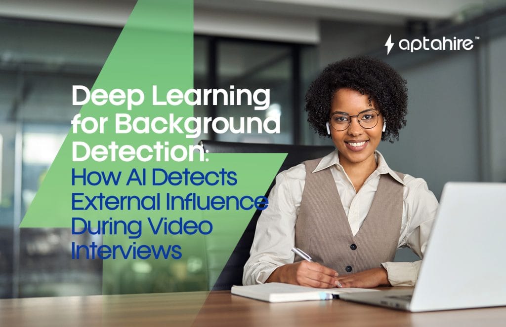AI-powered video interview analysis detecting background anomalies such as off-screen voices, reflections, and unusual movements.