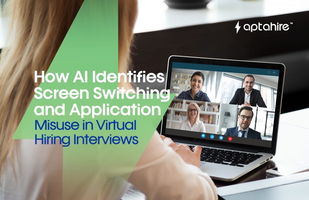 AI proctoring system detecting screen switching during a virtual hiring interview